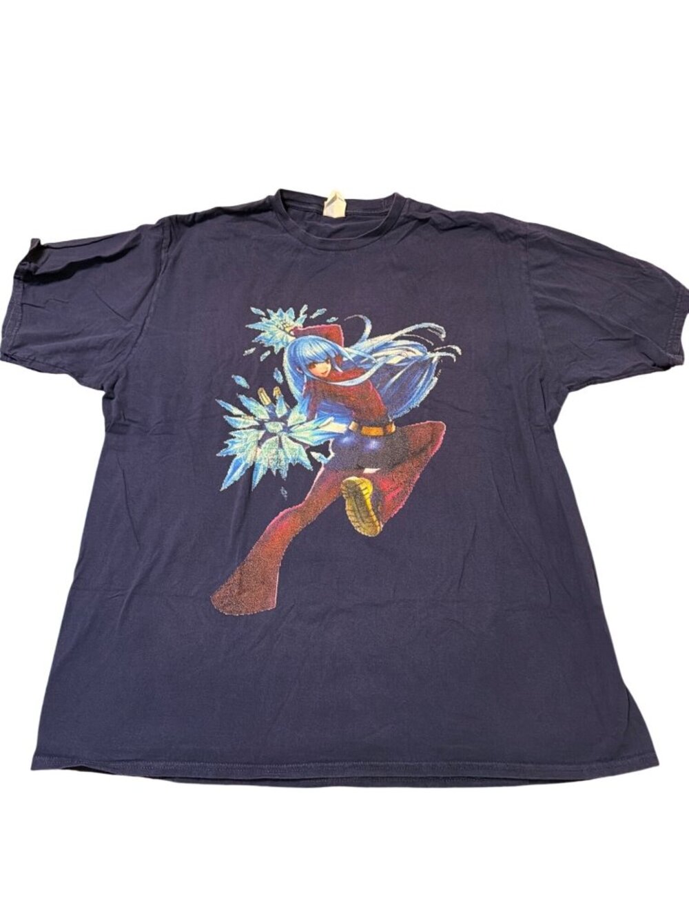 Kula Diamond Anime Graphic T Shirt Navy Blue Port & Co 100% Cotton Sz 2XL